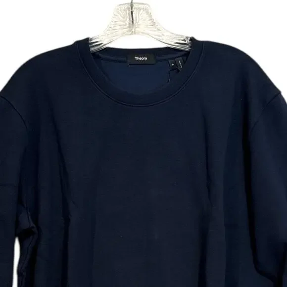 Theory Jocelin LS Double Piqué Crewneck Top Baltic Navy Men’s XL New With Tags - Picture 3 of 10